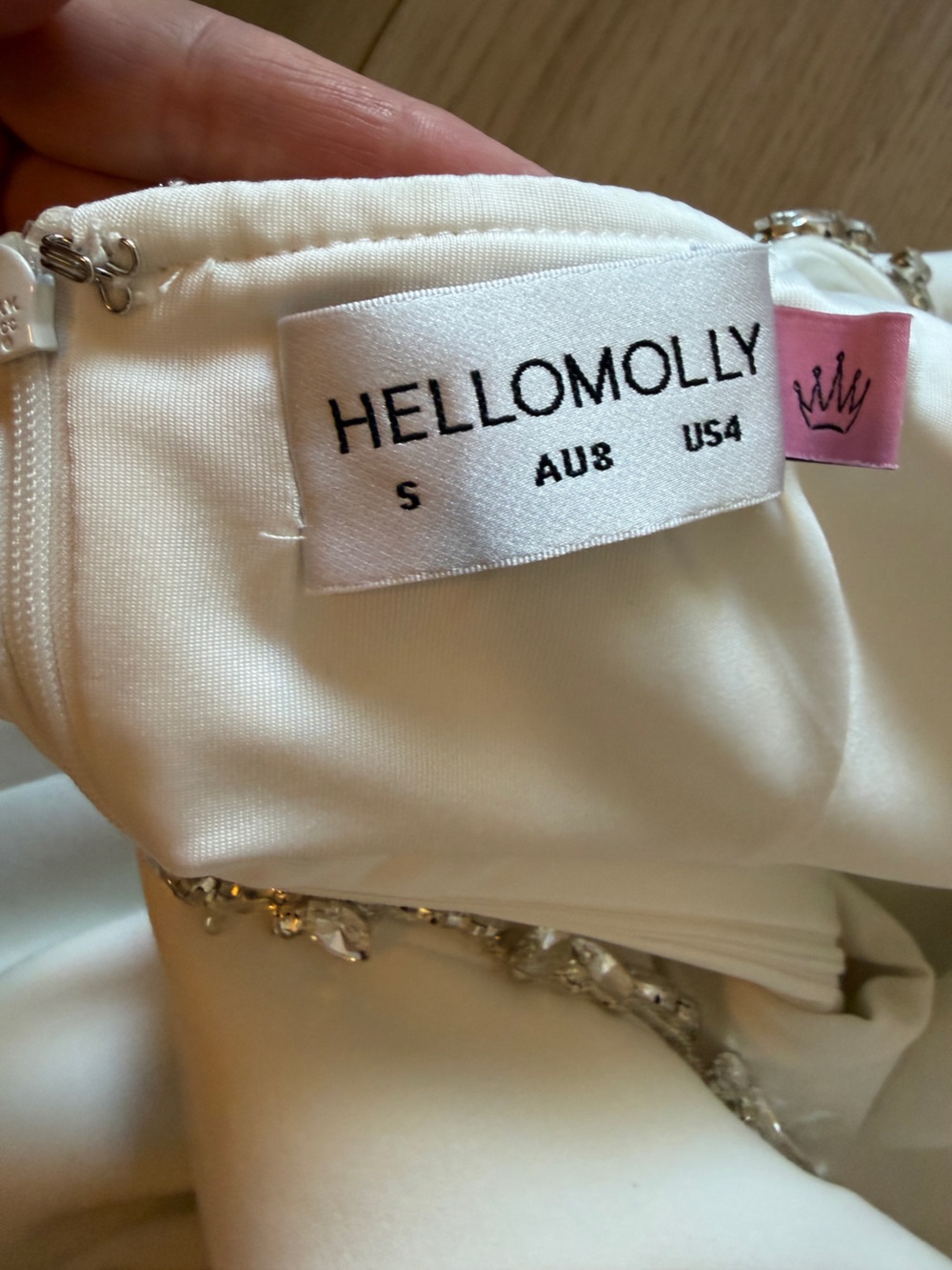 Hello Molly White Dress with Crystal Trim - Picture 5 of 5